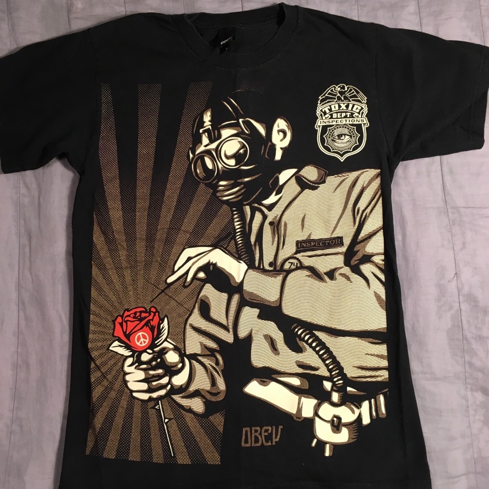 Obey “Toxic Inspections Dept” T-Shirt. Size Small